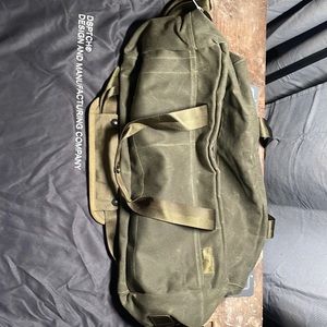 DSPTCH travel duffel waxed canvas green